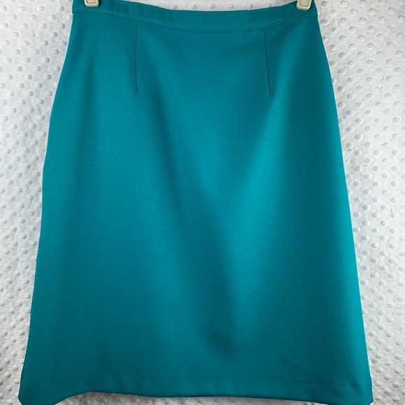 VINTAGE JC Penny 1970s Midi Skirt Turquoise - Picture 3 of 8